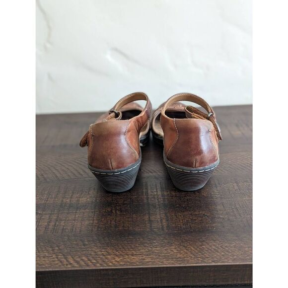 Clarks Soft Cushion Ankle Strap D'Orsay Leather Close-Toed Sandals - Size 7.5 - Picture 4 of 10